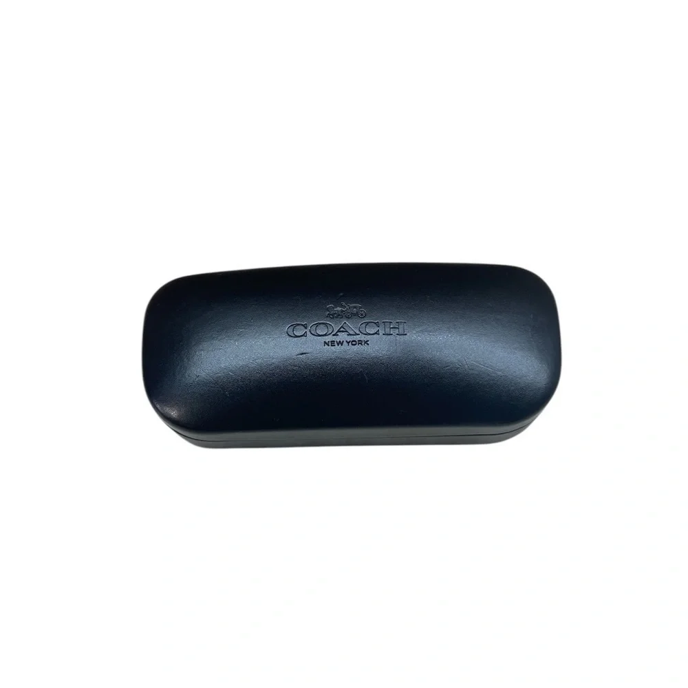 Coach Black Hard Case Eyeglasses Leather Look Logo Sunglasses Eyewear